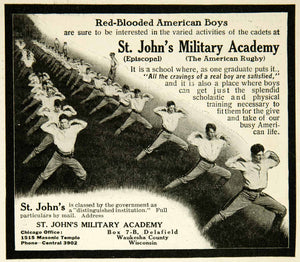 1912 Ad St Johns Military Academy 1515 Masonic Temple Chicago IL Episcopal YAB1