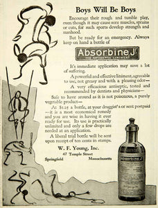 1920 Ad Absorbine Jr Antiseptic 47 Temple St Springfield MA Boys Medicine YAB1
