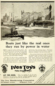 1920 Ad Ives Toys 195 Holland Ave Bridgeport CT Steel Boat Models Childrens YAB1