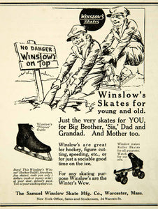 1926 Ad Samuel Winslow Ice Skates Pair Winner Hockey Roller 34 Warren St NY YAB1