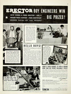 1934 Ad AC Gilbert 411 Erector Sq New Haven CT Boy Engineers No. 7 Toy Set YAB2