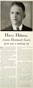 1933 Ad Harry Hillman Track Coach Football Dartmouth College Postum Cereal YAB2