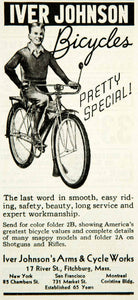 1936 Ad Iver Johnson Bicycles 17 River Street Fitchburg MA Boy Youth Riding YAB2