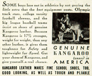 1937 Ad Kangaroo Leather Shoe Footwear Australia Animal Marsupial Clothing YAB3