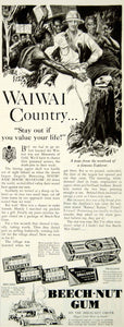 1937 Ad Beech Nut Chewing Gum Candy Waiwai Country Africa Explorer YAB3