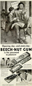 1938 Ad Beech Nut Chewing Gum Candy Oralgene Dentist Baseball Track & Field YAB3