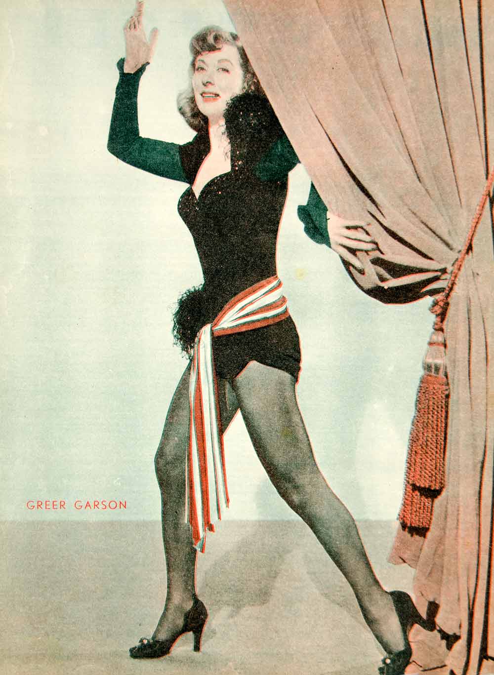 1949 Color Print Greer Garson British WWII Actress MGM Costume Star YABC1