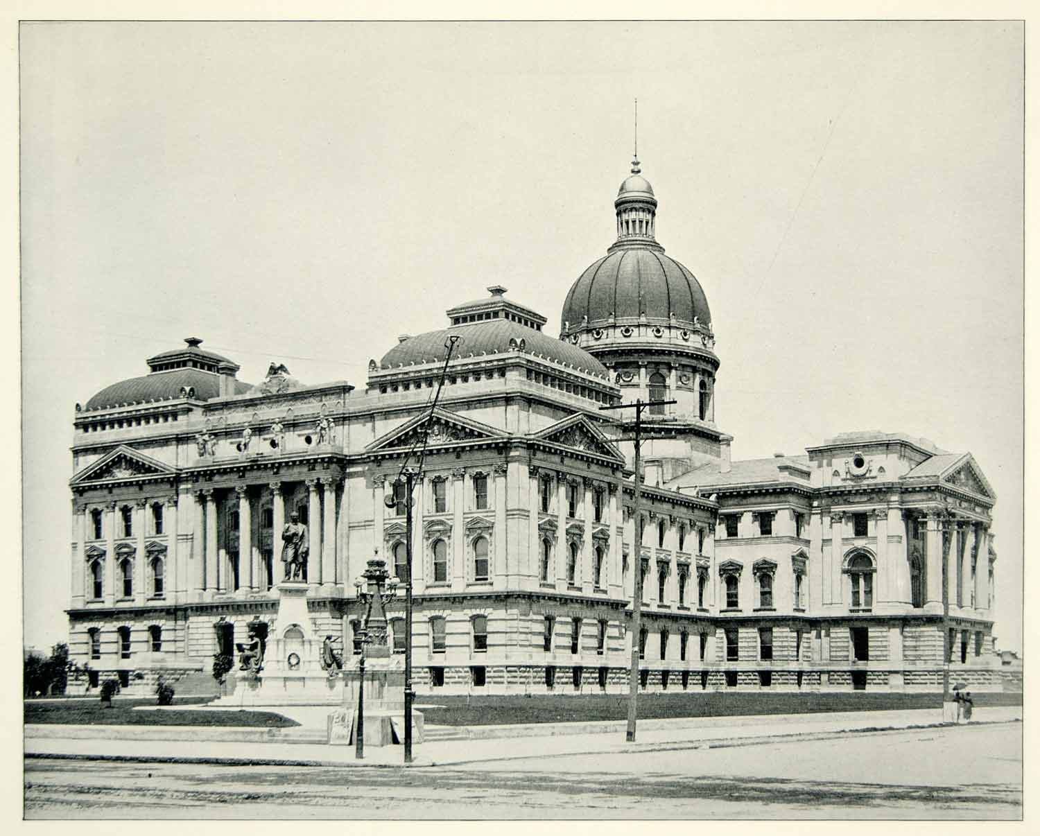 1894 Print State Capitol Indianapolis Indiana Neoclassical Architecture YAC1