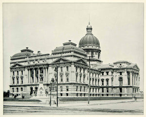 1894 Print State Capitol Indianapolis Indiana Neoclassical Architecture YAC1