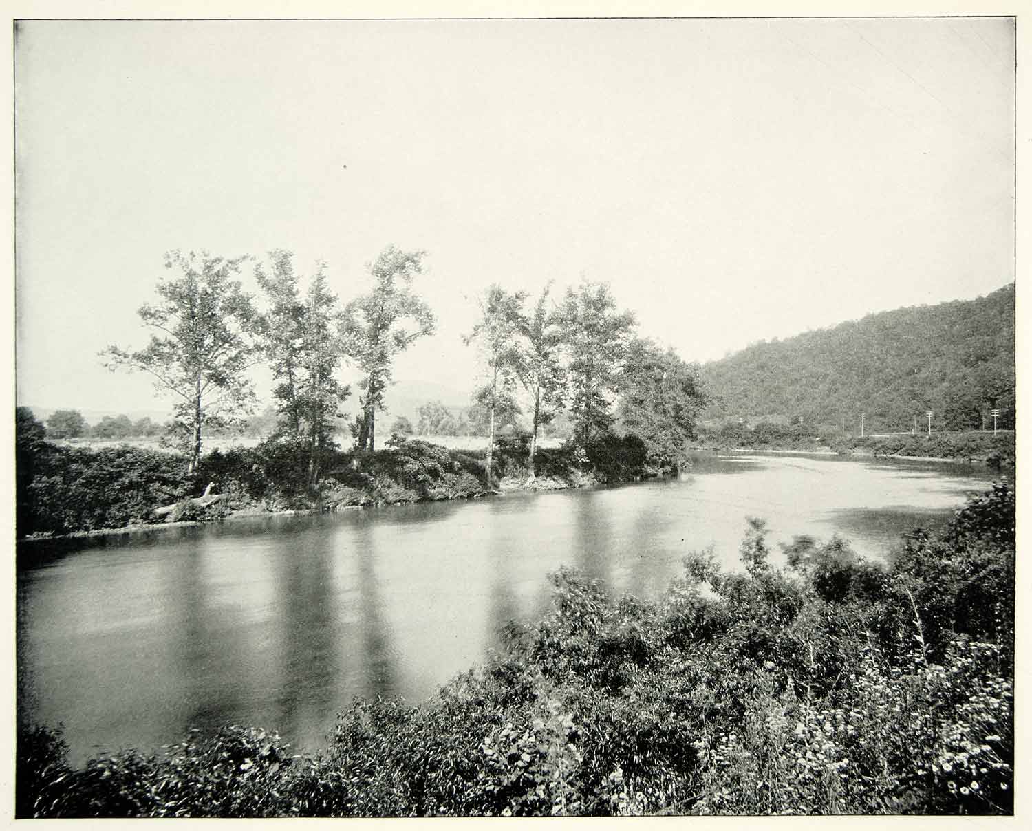 1894 Print Conemaugh River Pennsylvania Tributary Landscape Nature Waterway YAC1