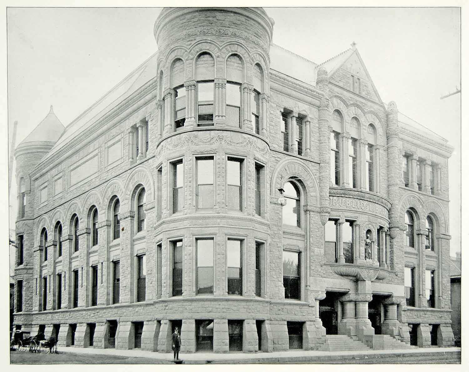 1894 Print Public Library Building Minneapolis Minnesota Romanesque YAC1