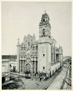 1894 Print La Santisima Trinidad Cathedral Mexico City Architecture Plaza YAC1