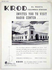 1941 Ad Krod Radio Center 2201 Wyoming Street El Paso Columbia Merle Tucker YAH1