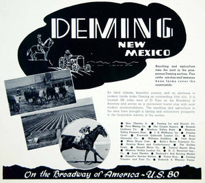 1941 Ad Deming Bean Farms Cattle Texas Ruebush Hassell Touirsm U.S. 80 YAH1
