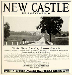1928 Ad Chamber Commerce New Castle Pennsylvania Tourism Travel Vacation YAM1