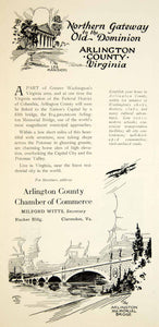 1928 Ad Northern Gateway Old Dominion Arlington County Virginia Chamber YAM1
