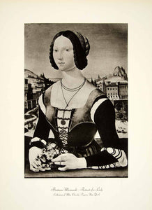 1931 Photogravure Sebastiano Mainardi Portrait Lady Italian Renaissance Art YAN1