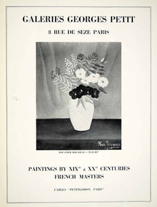 1931 Ad Georges Petit Art Galleries 8 Rue De Seze Paris France Henri YAN1
