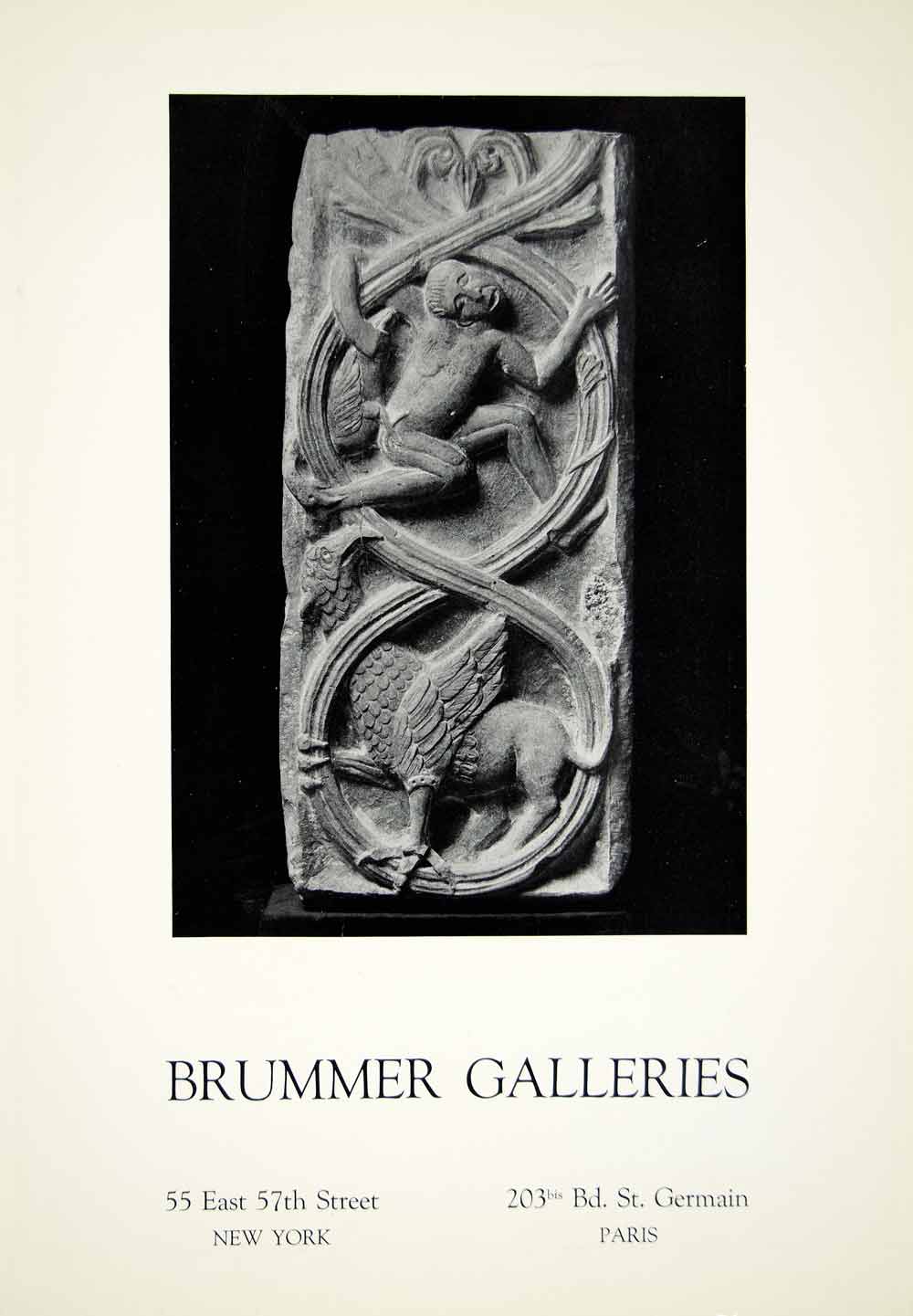 1931 Ad Brummer Art Galleries 55 E 57th St NY 203bis Bd St Germain Paris YAN1
