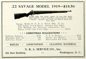 1929 Ad Savage Model 1919 NRA Match Bolt Action Rifle Gun Sportsman Hunting YAR1