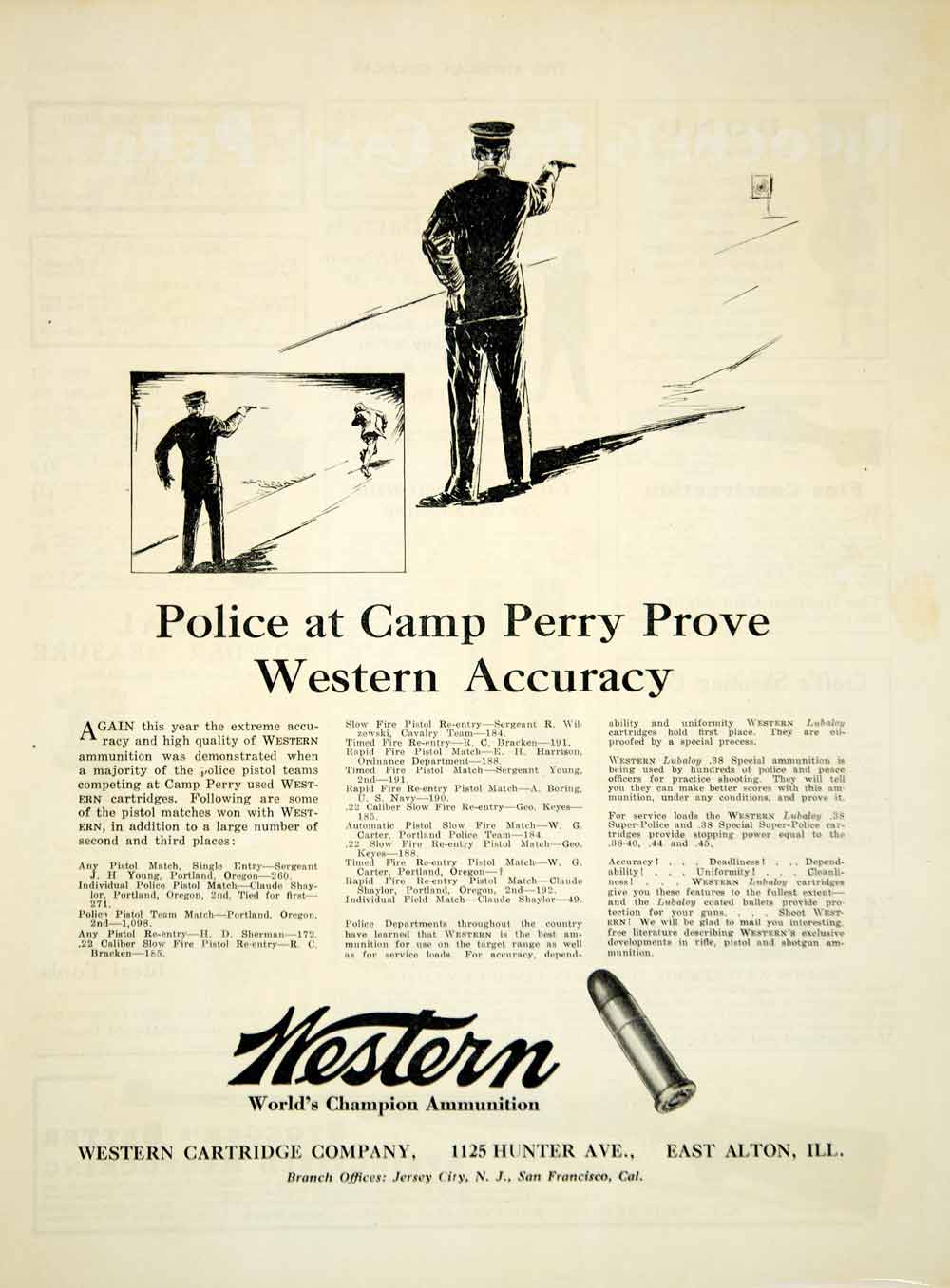 1930 Ad Western Cartridge Company Camp Perry Shooting Competition LAPD YAR2