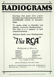 1927 Ad RCA Radiogram Telecommunications 64 Broad Street New York YASR1