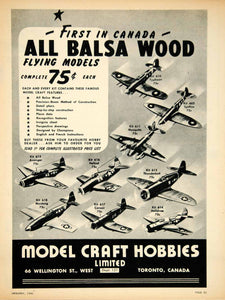 1945 Ad Model Craft Hobbies WWII Airplane Hawker Typhoon Aircraft Aviation YAT1