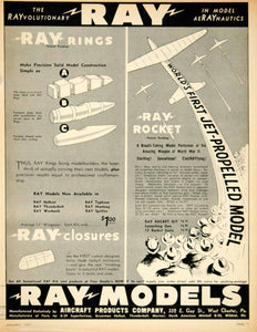 1945 Ad Ray Models Aircraft WWII Rocket Airplane 332 Gay St West Chester PA YAT1