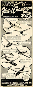 1941 Ad Scientific Model Airplane Blue Phantom Wizard Little Rebel Aircraft YAT1