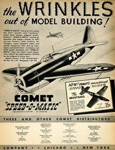 1944 Ad Speed-O-Matic Iron Comet Model Airplane Aircraft Aviation Super YAT1