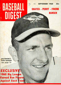 1960 Cover Baseball Digest Ron Hansen Portrait Baltimore Orioles Major YBD1