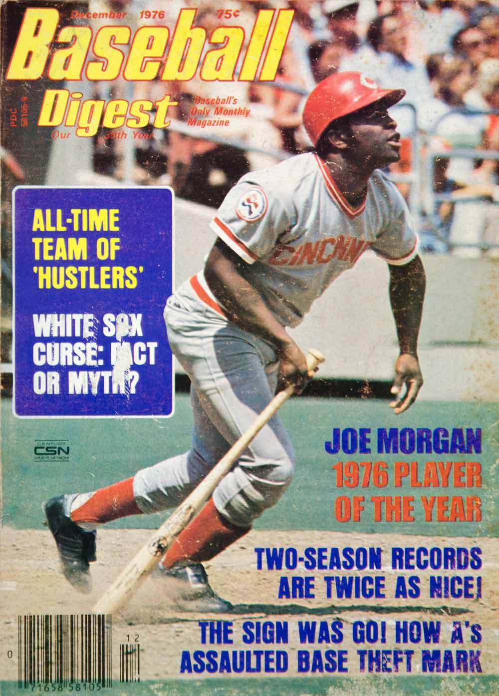 1976 Cover Baseball Digest Joe Morgan Cincinnati Reds Major League
