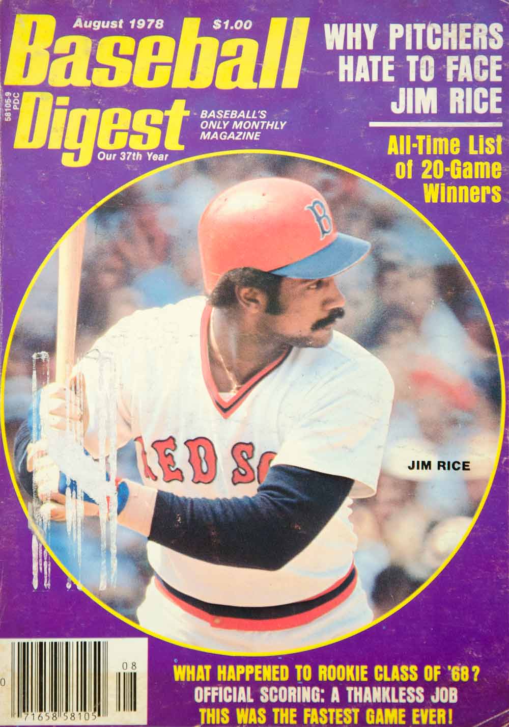 1978 Cover Baseball Digest Jim Rice Boston Red Sox Major League Left YBD1