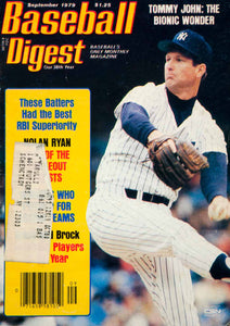 1979 Cover Baseball Digest Tommy John Pitcher New York Yankees Major League YBD1