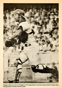 1975 Print Steve Yeager Catcher MLB Baseball Player Los Angeles Dodgers YBD1