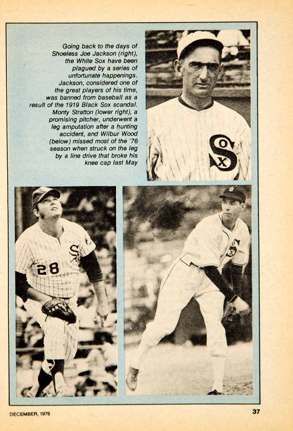 1976 Article MLB Baseball Sports Memorabilia Curse Chicago White Sox Wilbur YBD1