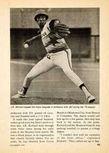 1978 Article MLB Baseball Sports Memorabilia JR Richard Pitcher Houston YBD1