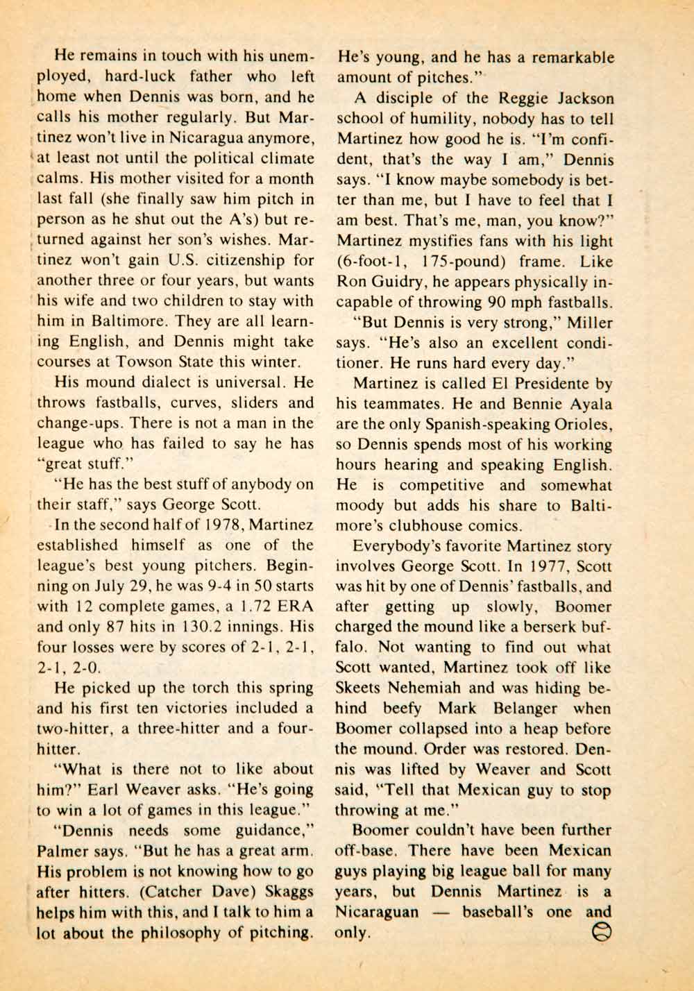 1979 Article MLB Baseball Sports Memorabilia Dennis Martinez Baltimore YBD1