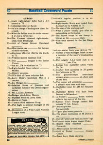 1976 Print MLB Baseball Sports Memorabilia Crossword Puzzle Larry Hisle YBD1