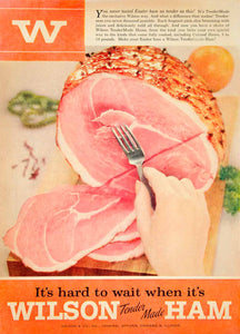 1955 Ad Wilson Tender Made Ham Meat Food Grocery Easter Holiday Kitchen YBL1