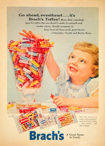 1956 Ad EJ Brach's Candy Toffee Jelly Nougats Nut Goodies Food Grocery YBL1