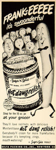 1951 Ad Delta Packing Sugar 'N' Spice Hot Dawg Relish Condiment Food YBL1
