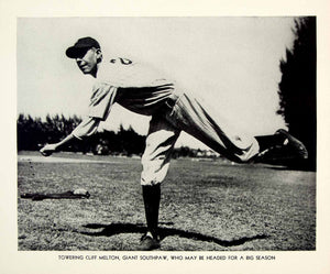 1941 Print Cliff Melton New York Giants Pitcher Baseball Player Historic YBM1