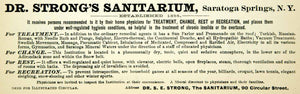 1894 Ad Dr SE Strong Sanitarium 90 Circular St Saratoga Springs NY Medicine YBM2
