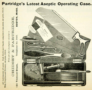 1894 Ad Chidsey Partridge Aseptic Operating Case 131 Tremont St Boston MA YBM2