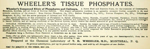1894 Ad TB Wheeler MD Compound Elixir Phosphates Calisaya Medicine Health YBM2