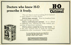 1914 Ad HO Steam Cooked Oatmeal Breakfast Cereal Buffalo NY Food Grocery YBM2
