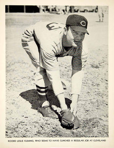 1942 Print Les Fleming Portrait Major League Baseball Player Cleveland YBM3