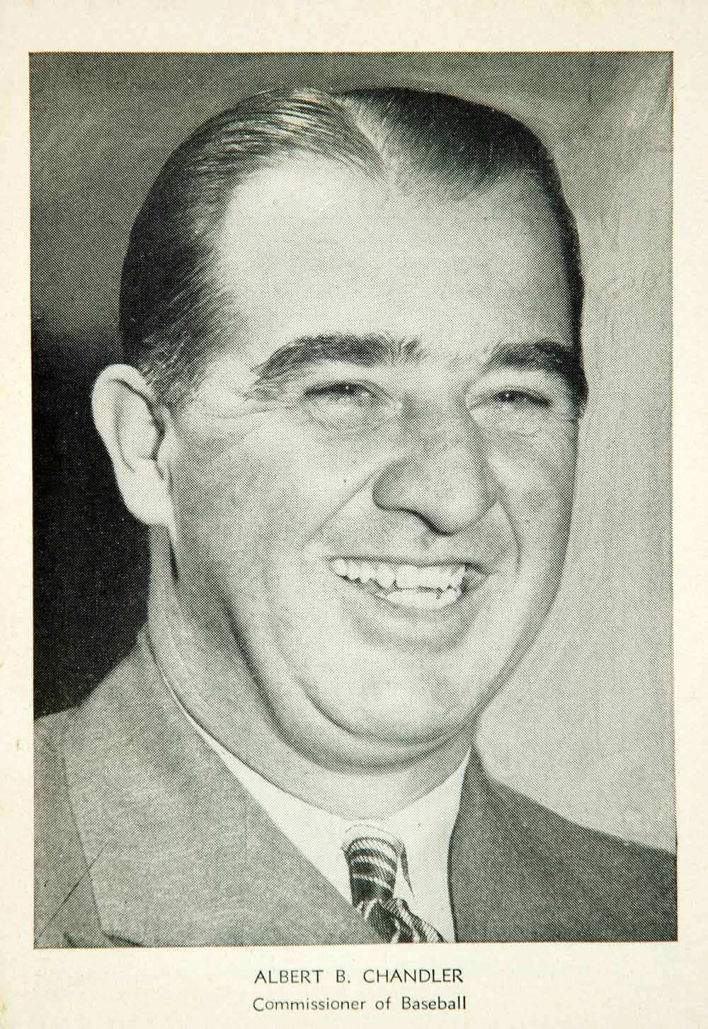 1950 Print Portrait Albert B Chandler Major League Baseball Commissioner YBR1