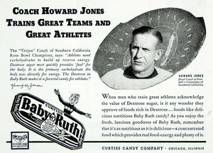 1941 Ad Curtiss Candy Baby Ruth Chocolate Bar Howard Jones USC Football YBSA1